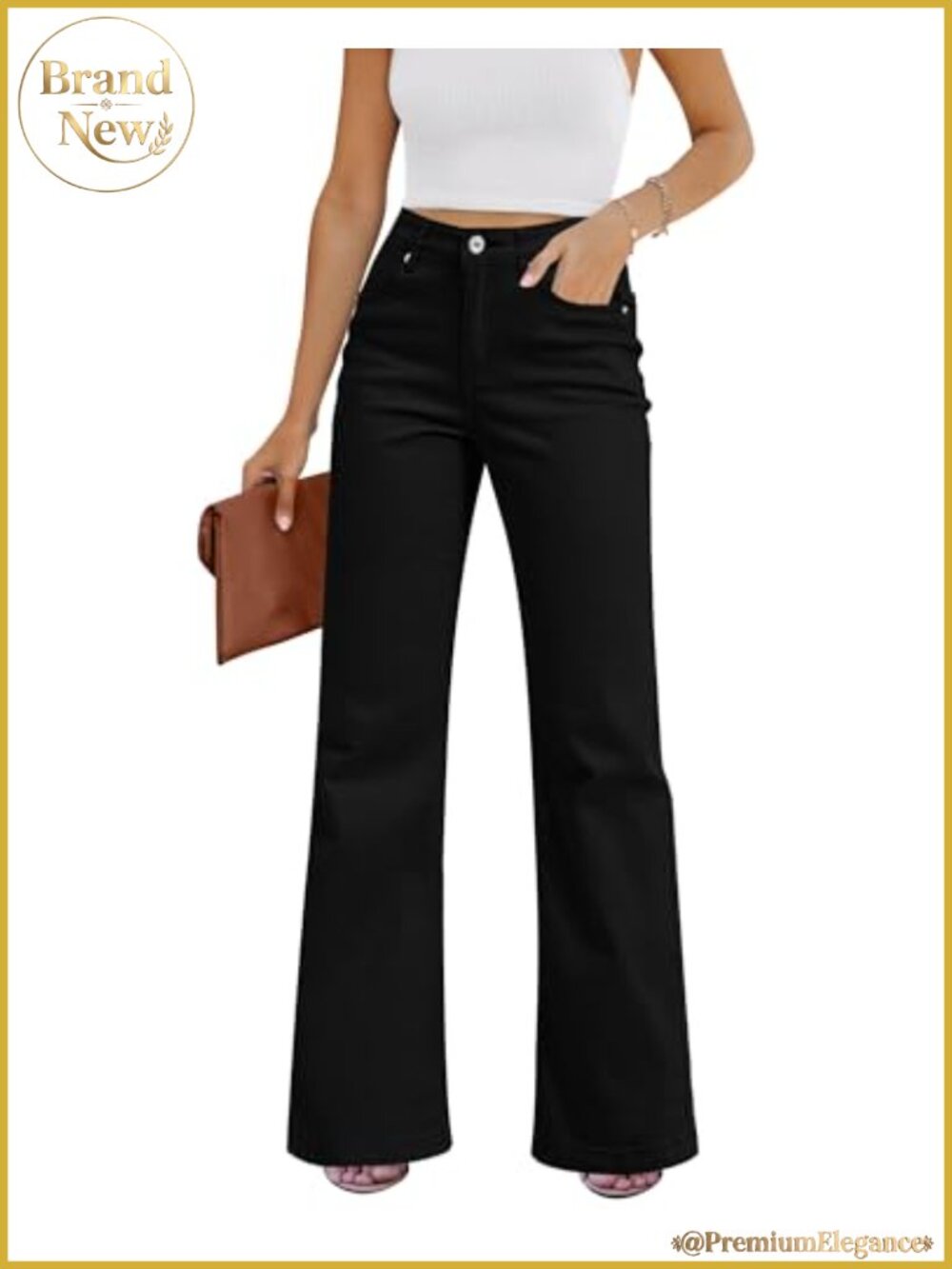 High Rise Flare Jeans Women Wide Leg Baggy Stretchy Denim